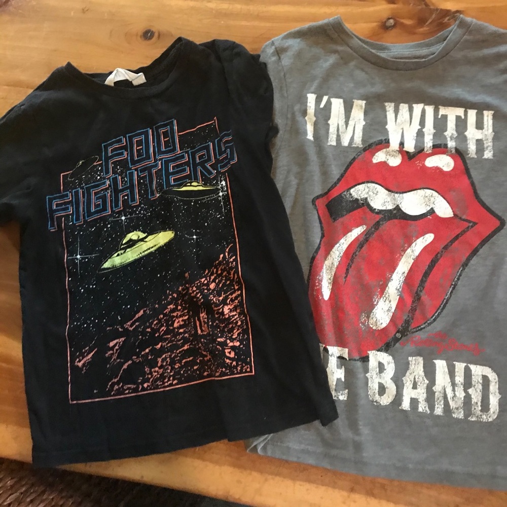 Lot band tees. Foo fighters and Rolling Stones